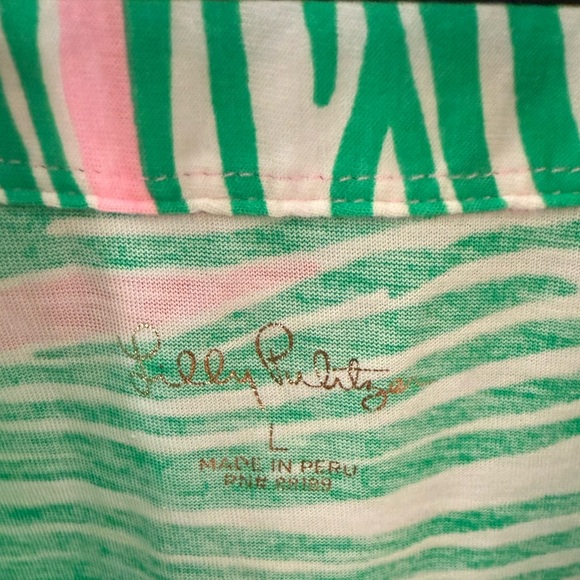 Lilly Pulitzer Pink and Green Leaf Print Dress - Picture 3 of 4